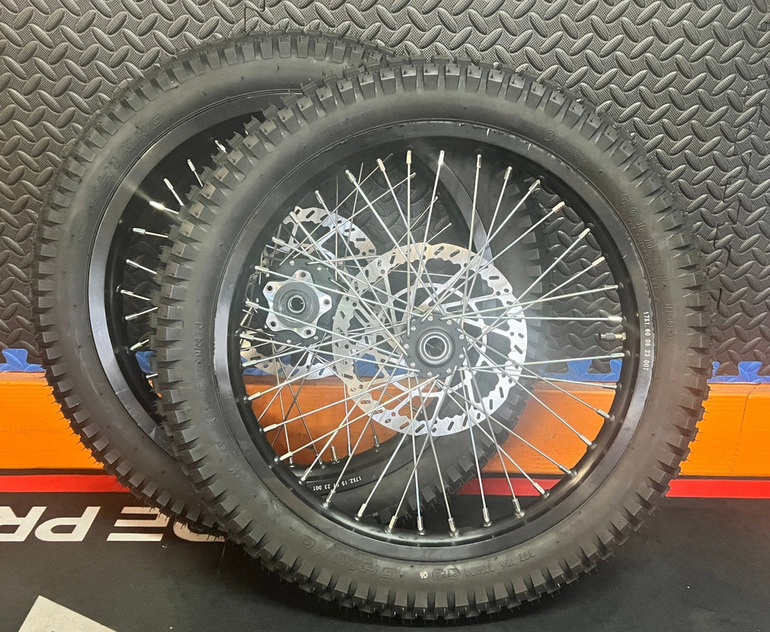 Eride eMoto Wheel Set Shinko 241 Dual Sport 17"/17" Front & Rear Wheel & Tire Set for Moto Bikes *Does not include rotor or sprocket*