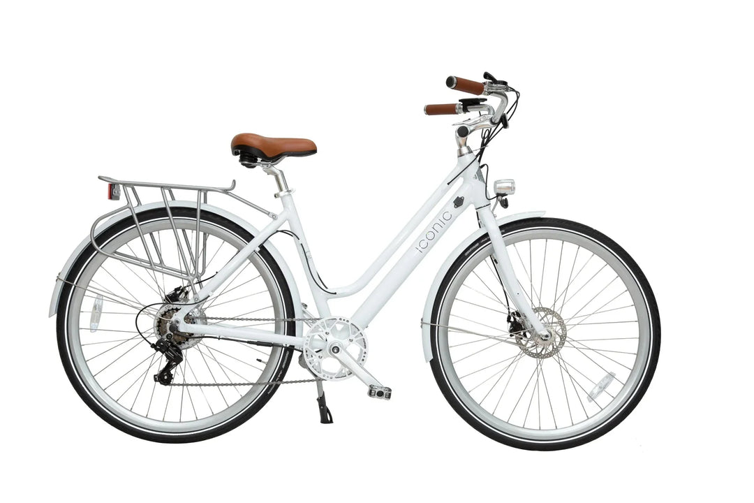 ICONIC Ultralight Step Thru 350 w Ready to Ride Step Thru Ebike 700x35C Electric Vintage eBike - Assembled in store