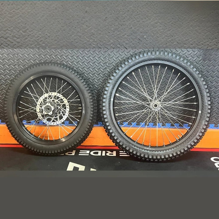 Throne eMoto Wheel Set Shinko 241 Dual Sport 17"/21" Front & Rear Wheel & Tire Set for Moto Bikes *Does not include rotor or sprocket*
